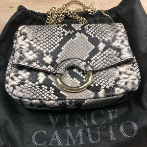 Vince Camuto leather snakeskin print crossbody